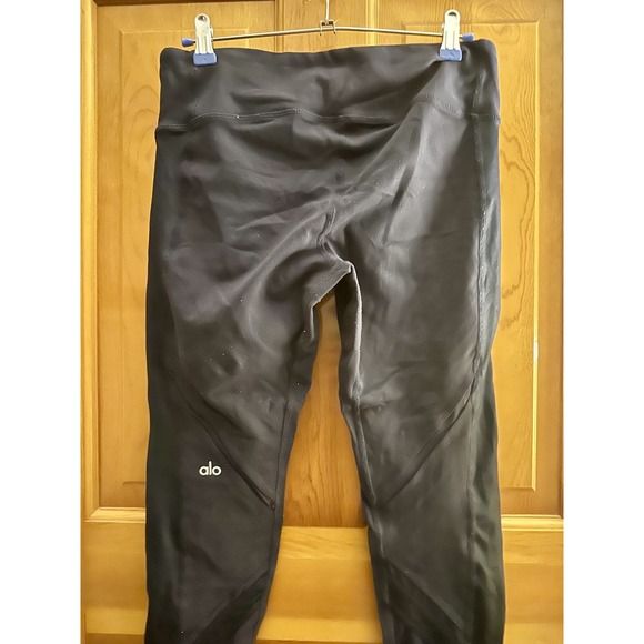 Alo Yoga Navy Blue Epic Mesh Moto Leggings Medium EUC - Picture 3 of 4
